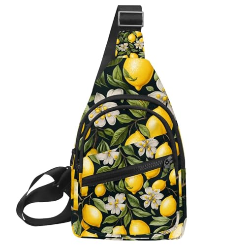 Mochila cruzada con diseño de hojas y flores correa regulable talla única