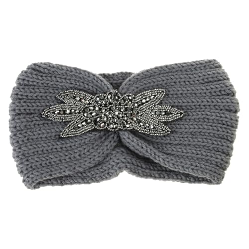 Women Knitted Hairband Flower For Rhinestone...