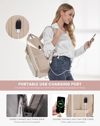 Image of LOVEVOOK Laptop Backpack Purse for Women, 15.6 inch Laptop Bag for Travel with USB Port, Water Resistant Lightweight Daypacks for College Work Business, Nurse Teacher Computer Backpacks