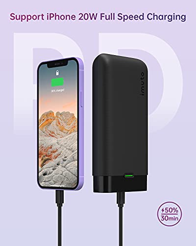 Imuto Portable Charger 2 Pack, 20W Pd 3.0 Fast Charging 20000Mah Power Bank, Compatible With Iphone 13 12 Pro/12/11/Xr/X, Samsung S20, Tablet Etc. #TOP1