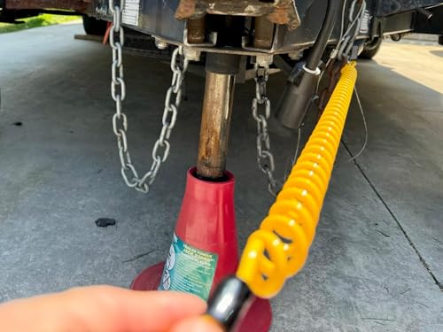 MECMO 4ft Breakaway Trailer Cable Trailer Brake Safety Cable Heavy Duty Stainless Steel Spring Towing Coiled Wire, Replacement Trailer Break Away Switch Safety Lanyard for RV Trailer Emergency Camper