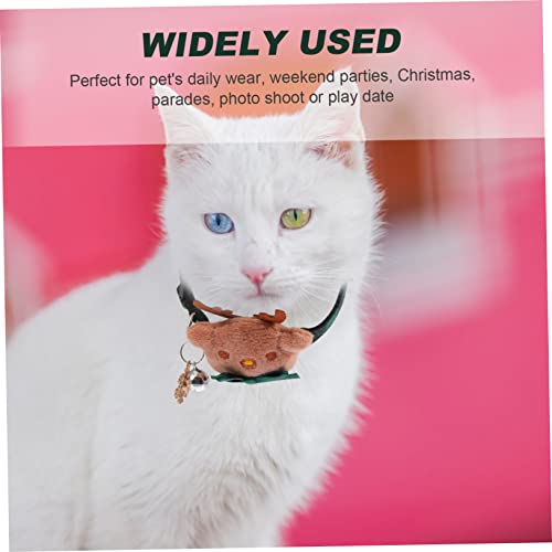Collier de Noël réglable pour chat et chien avec nœud rouge et fleurs décoratives