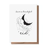 Wunderkid Have a Beautiful Eid Card, Eid Mubarak Card, Happy Eid Greeting Card (1 Single Card, Blank Inside)