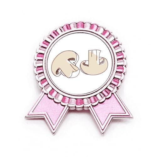 Broche champignon rose Yummy Home en métal taille M