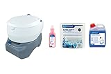 En el set completo es inst ablue Standard (biodegradables sanitaria adicional) y inst apink (biodegradables – Limpiador de wc) y fácil en el depósito de aguas residuales lösliches especial de papel higiénico contienen.