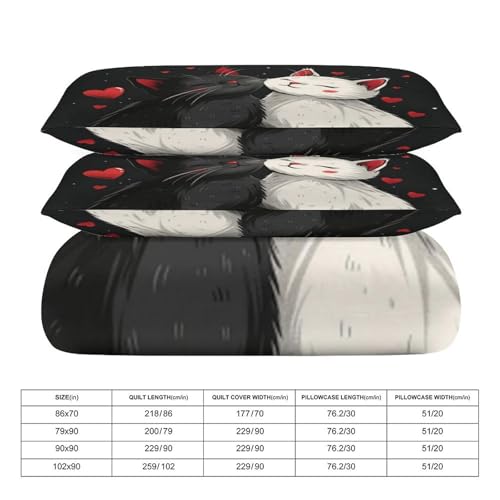 Funda nórdica de gato de 135x200 cm con fundas de almohada para cama infantil 4