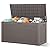 PayLessHere Deck Box 100 Gallons Waterproof Storage Box Bench with keyhole for Outdoor Garden Pool Patio Storage,Tan