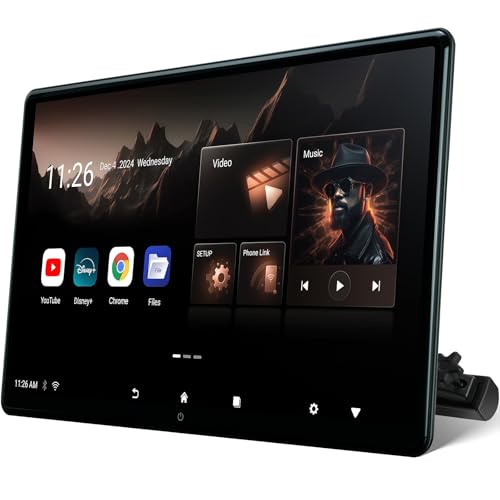 15.6 inch 4K Android.13 Car TV Headrest Monitor for Cars Back seat Rear Entertainment System, Support Phone Wireless Mirror Link Touch Screen,with WiF
