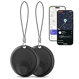 [2 Pack] Tracker Tags - 2 Pack for Android & iOS Find My Apps, Bluetooth Tracker Compatible with Both Google's Find Hub & Apple Find My App, Item Finder for Keys, Wallet, Luggage, Pets, Bicycle