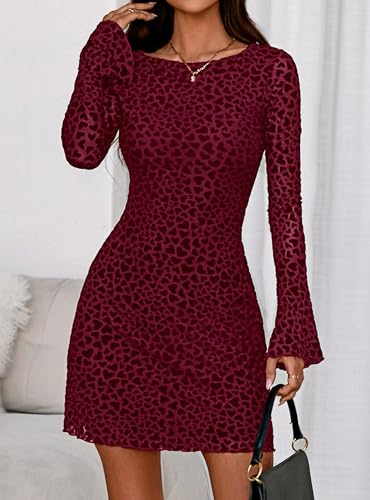 Image of PRETTYGARDEN Women's Fall Floral Long Sleeve Mini Dress