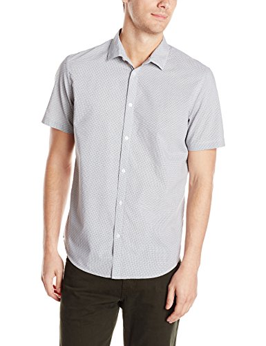 Calvin Klein Men's Short Sleeve Pieced Collar Woven