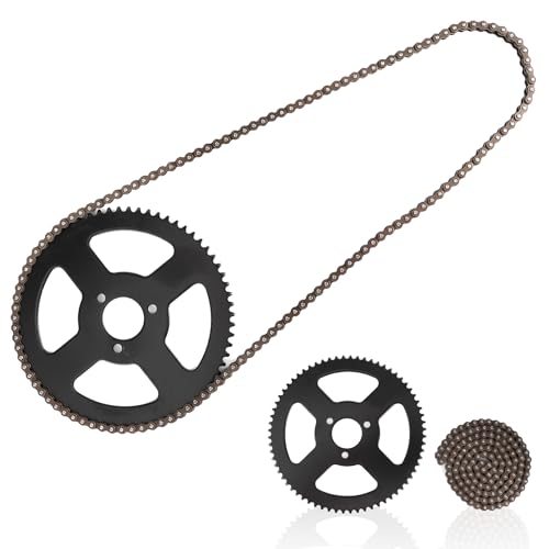 ANKROYU Complete Replacement Chain Kit for Mini Bikes, 25H 144 Links with Steel Sprocket - High Durability for 49cc-50cc Pocket Bike, Dirt Bike, ATV, Quad, Easy Install