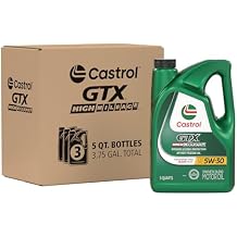 Castrol GTX High Mileage 5W-30 Synthetic Blend Motor Oil, 5 Quarts, Pack of 3