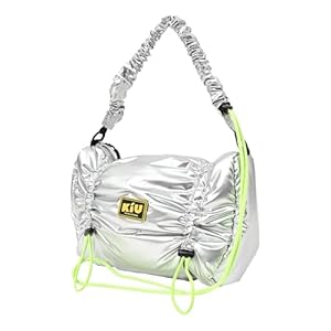 KiU キウ パフィーギャザーハンドルバッグ PUFFY GATHERED HANDLE BAG 防水 撥水 ハンドバッグ ギャザー 中綿 ドローコード 長さ調節 シンプル おしゃれ かわいい カジュアル アウトドア 秋冬 シルバー K486-955" 