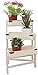 LHLYL-DP Kiefernholz Pflanzenständer Regal, Blumentöpfe Holzhalter, 3-stufige Pflanzer Display Rack Utility Regale, Badezimmerregal Lagerung, Rack Regal,Weiß