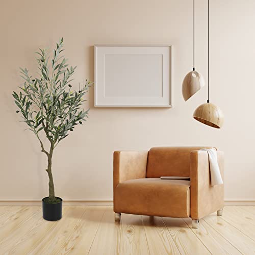Tonahutu Artificial Olive Tree, 4Ft Fake Olive Plant In Pot Large Faux Olive 5 Branches And Fruits Suitable For Modern Living Rooms Home Office Indoor & Outdoor Garden Decor #TOP7