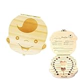 Caja de Almacenamiento de Dientes,Caja de Madera para Dientes de Leche Grabado Personalizado Talla para Mantener la Memoria de la Infancia Caja de Recién Nacidos Recuerdo para Bebés Regalos