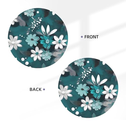 Hojas aromáticas para auto motivo floral gris y blanco miniatura 3