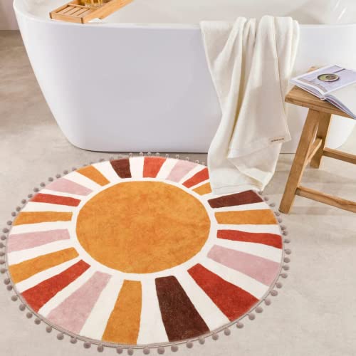 KIMODE Retro Sun Round Rug 90cm - Image 2