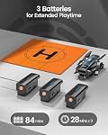 Holy Stone HS600 Drones with Camera for Adults 4K, FAA Remote ID Compliant, 2-Axis Gimbal & EIS Anti Shake, 3 Batteries 84-Min Flight Time, 10000 FT Range Transmission, 4K/30FPS, Drone Landing Pad