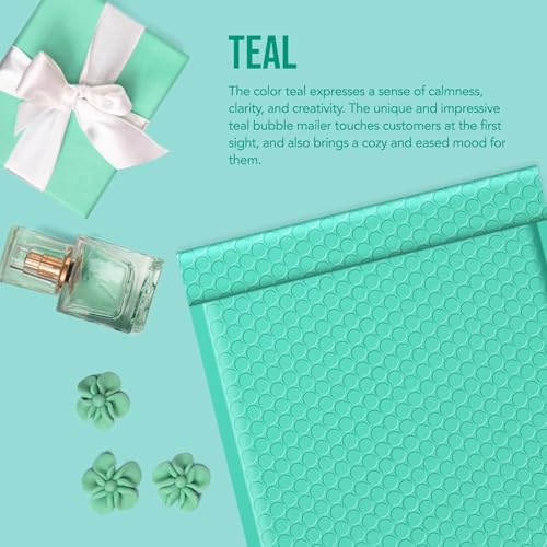 Image of Fuxury Bubble Mailers 8.5x12 inch Teal Padded Envelopes 6000 Pack Bulk Strong Adhesion Full Pallet of Padded Mailers Thick Bubble Envelopes for Small Business Mailing Books Clothes Makeup Supplies