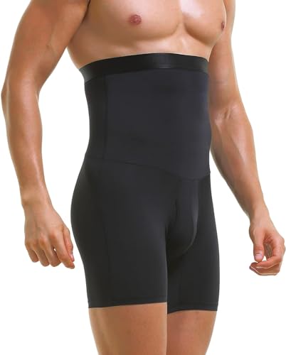 Men’s Shapewear Tummy Control Underwear Compression Shorts Slimming Body Shaper Black - Main Image