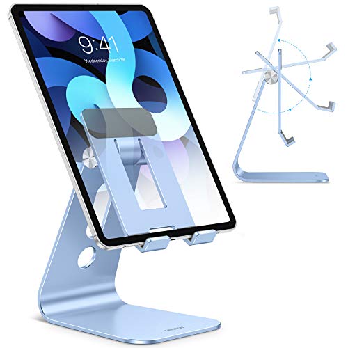 OMOTON 長い腕のタブレット スタンドホルダー アルミ スタンド 卓上角度調整可能 iPhone/iPad/Pro/Air/Mini/OPPO/Android/Kindle/Fire HD/Surface/Galaxy Tab などの4-11インチに対応 (ブルー)（Amazon）