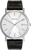 Bulova 96B104 Orologio da Polso al Quarzo, Analogico, Uomo, Pelle, Nero