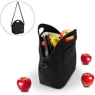 Neoprene Lunch Tote Washable Lunchbox Bag with Shoulder Strap, Non-toxic Insulated Lunch Bag