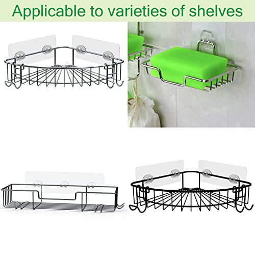 Starich Adhesive For Shower Caddy, Adhesive Hooks For Shower, Adhesive Wall Mount, Self Adhesive Corner Shelf, Shower Caddy Adhesive Replacement Waterproof For Bathroom, Kitchen, Wire Hook 12 Pack #TOP4