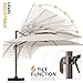 ORYNTREX 10' X 13' Outdoor Patio Umbrella Large Rectangle Cantilever Umbrella Heavy Duty 360°Rotation Offset Umbrella for Garden Deck Pool Patio,Beige