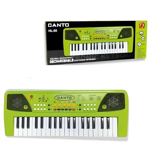 Image of Rechargeable Electronic Keyboard Piano for Kids | HL-55 Musical Toy Piano with Built-in Speaker, Microphone Support, LED Indicators & Multiple Music Modes | Beginner Learning Keyboard for Kids