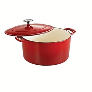Tramontina Covered Round Dutch Oven Enameled Cast Iron 6.5-Quart, Gradated Red, 80131/048DS