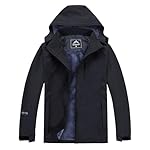 SUKUTU Chaqueta impermeable de invierno para Hombr...: Protección impermeable duradera: esta chaqueta impermeable para hombre ha sido diseñada para mantenerte seco y cómodo en condiciones de humedad, gracias a su exterior impermeable de alta calidad que repele eficazmente la lluvia y la humedad. Forro cá...