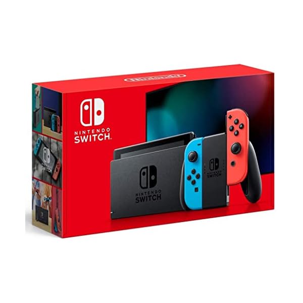 Nintendo Switch with Neon Blue and Neon Red Joy‑Con