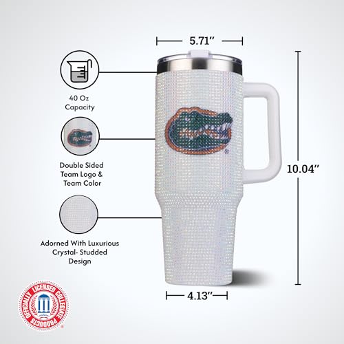 Image of The Memory Company Officially Licensed 40oz White Bling Game Day Tumbler, University of Florida