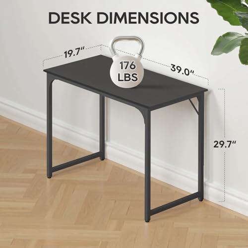 Image of BestOffice Computer Desk,Home Office Desk, Modern Simple Style for Home Office Study Writing (Black, 39 Inch)