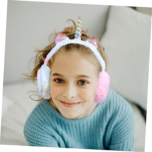 Gatuida Cute Plush Unicorn Earmuffs for Boys and Girls Winter Warm Ear Cover Cartoon Design3