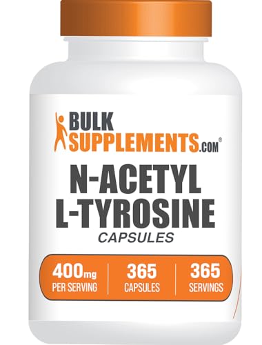 BulkSupplements.com N-Acetyl L-Tyrosine Capsules - Tyrosine Supplement NALT Capsules Amino Acid Supplement - Gluten Free 1 Capsule per Serving 365 Count (Pack of 1)