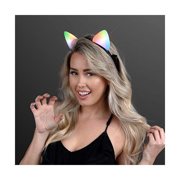 Flashingblinkylights glowing color changing led cat ears headband - image 3