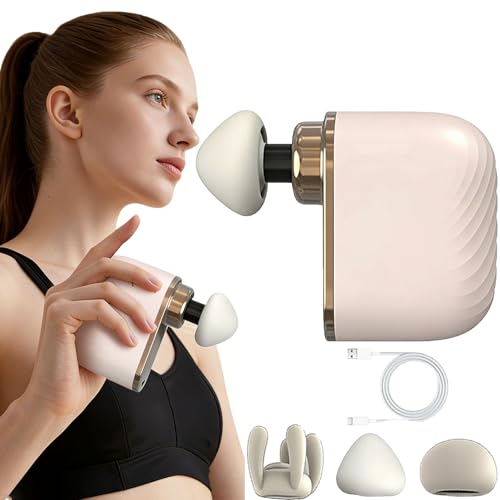 Mini pistola de masaje fascial eléctrica, tamaño de viaje, potente masajeador muscular de tejido profundo para aliviar el dolor, percusión de alta potencia para todo el cuerpo. (1Set)