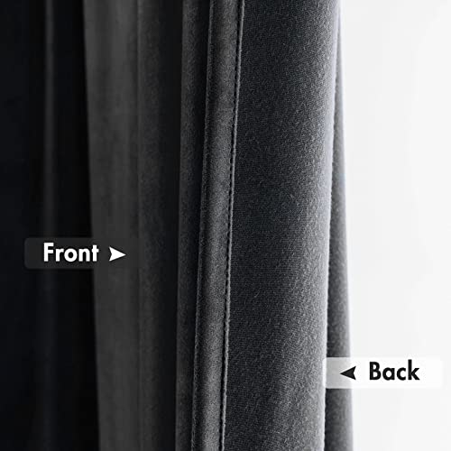 Image of MIULEE Black Blackout Velvet Curtains Drapes 72 Inch Long 52 inchx72 inch Bedroom | Luxurious Bedroom Living Room Decor, Room Darkening, Thermal Insulated, Rod Pocket Design, Super Soft Fabric