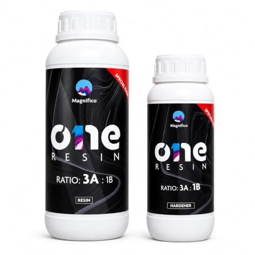 Image of Magnifico One Resin - 1.2 KG (3:1) Clear UV-Resistant Epoxy Resin, Smooth Finish, Easy to Use with Self-Leveling.