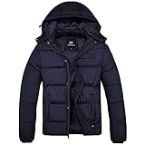 Picture of FARVALUE Mens Winter Coats Warm Puffer Jacket Thicken Winter Parka Padded Outwear with Hood Navy Large