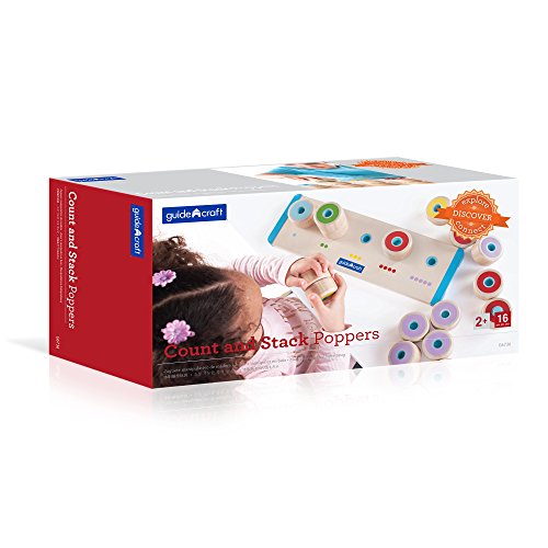 Guidecraft Count And Stack Poppers - Rubberwood Cylinders Counting And Matching Skills #TOP6