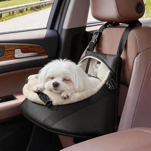 YUDODO Teacup Dog Car Seat – Designed for Tiny Dogs up to 7 lbs – Luxurious Vegan Leather...