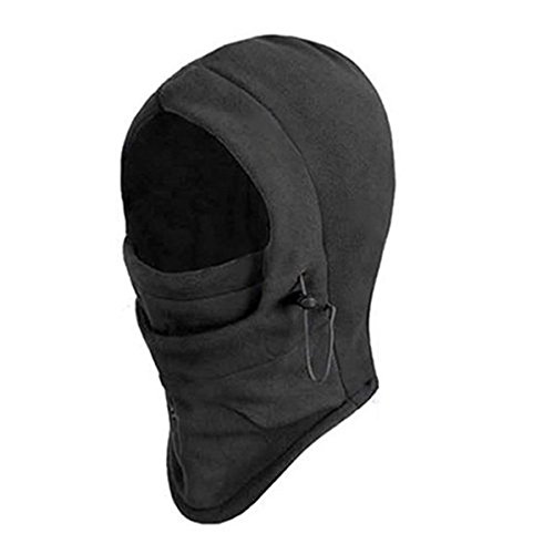 homiki La Vogue Unisexe Cagoule Masque de Ski Double Couches épaissir Hiver Tour de Cou et Visage Protection en Velours Noir