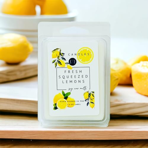 3 Pack Clean Fresh Lemon Lemons Scent Made in USA Fragrance Wax Melts Luxury Premium Soy 3 2.4 ox Clean Ingredients Essential Oils Hand Poured