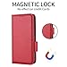 bojioderf Compatible with Huawei Y5 Prime 2018/Y5 2018/ Y5 lite 2018/Enjoy 8e Youth Case,Compatible with Honor 7S Card Holder Flip Kickstand Magnetic Closure Cover Red