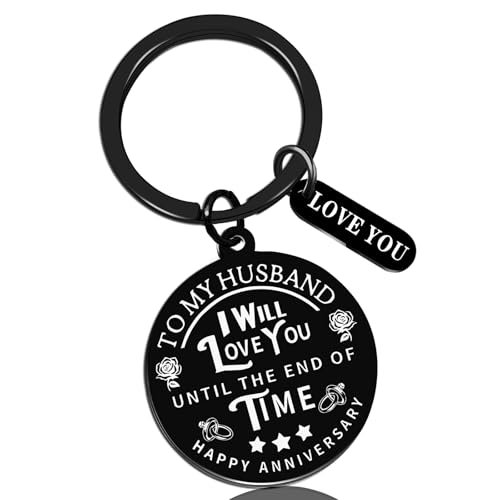 AOBIURV Anniversary Gift's for Men Romantic Birthday Gifts for Husband from Wife Anniversary Day Keychain for Him Valentines Christmas Gifts Ideas Mens Tech Accessories for Car Keys